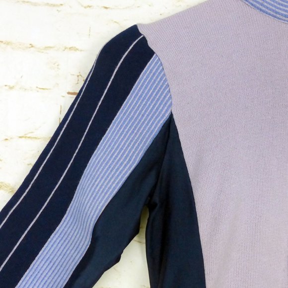 Vintage Avalanche Lasley-Seattle Sweater Women S Pink Blue Striped Half Zip Wool - Picture 4 of 12